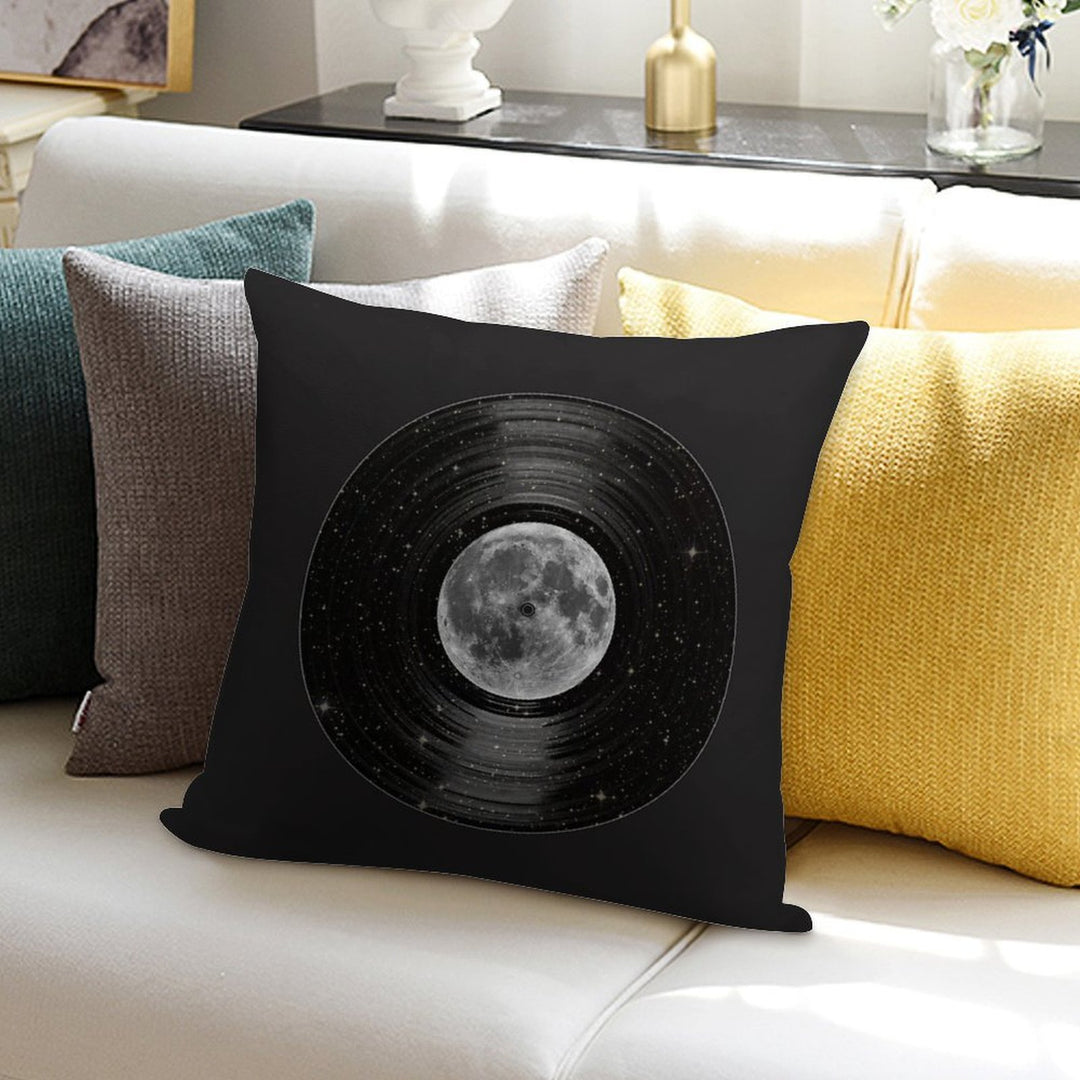 Moon In Space Vinyl LP Record Soft Decorative Cover Throw Pillow