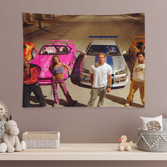FAST AND FURIOUS RACE CAR SCENE Tapestry