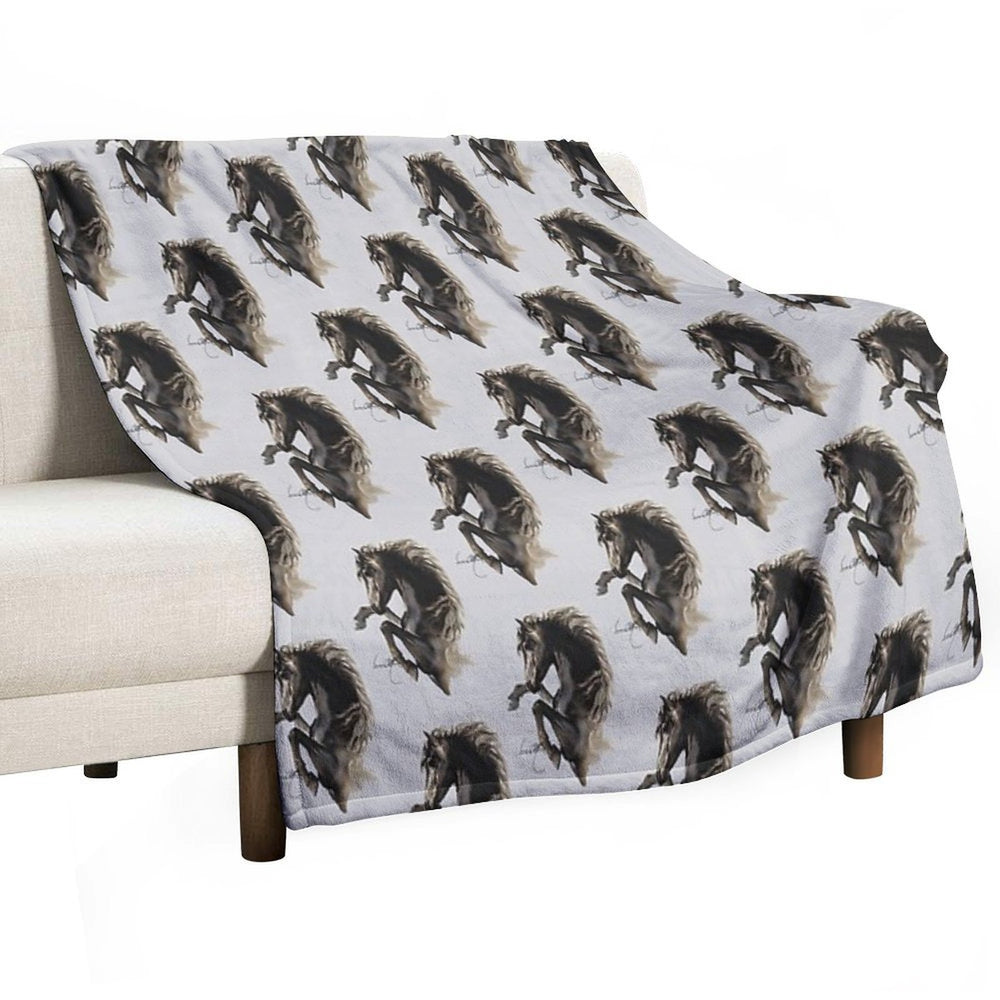 Black Fury (Cut-Out) Easy Care Throw Blanket