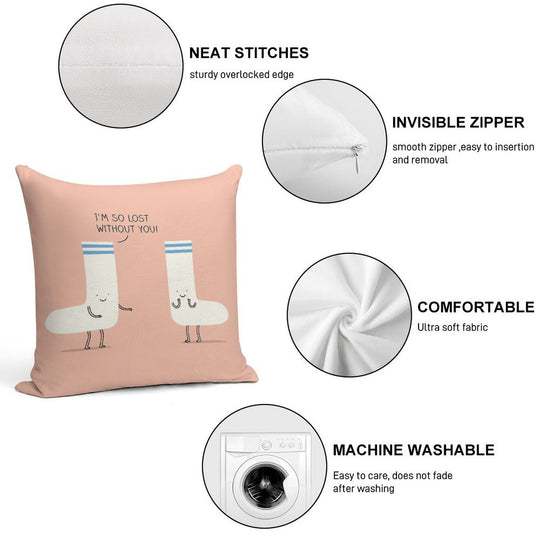 Socks Love Soft Durable Construction Throw Pillow