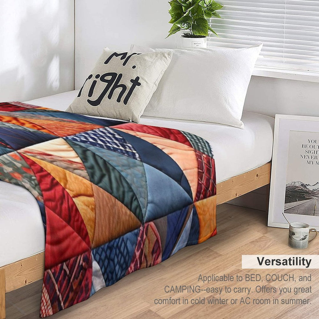 Quilted Patchwork Pattern Eco-conscious Throw Blanket