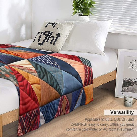 Quilted Patchwork Pattern Eco-conscious Throw Blanket