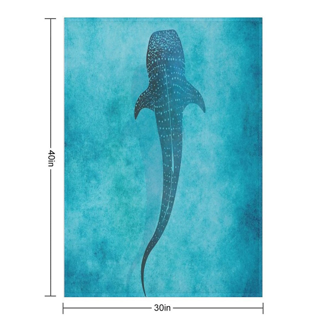 Whale Shark Blue Ocean Travel-friendly Throw Blanket