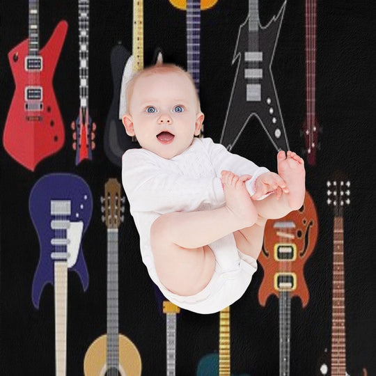 Musician Different Types Of Guitar Compact Throw Blanket