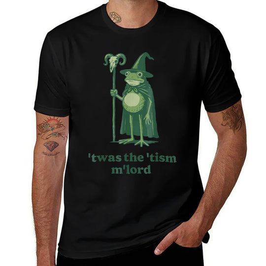 Frog Wizard Meme Twas The Tism MLord Autism Awareness  Fade-proof Color T-Shirt