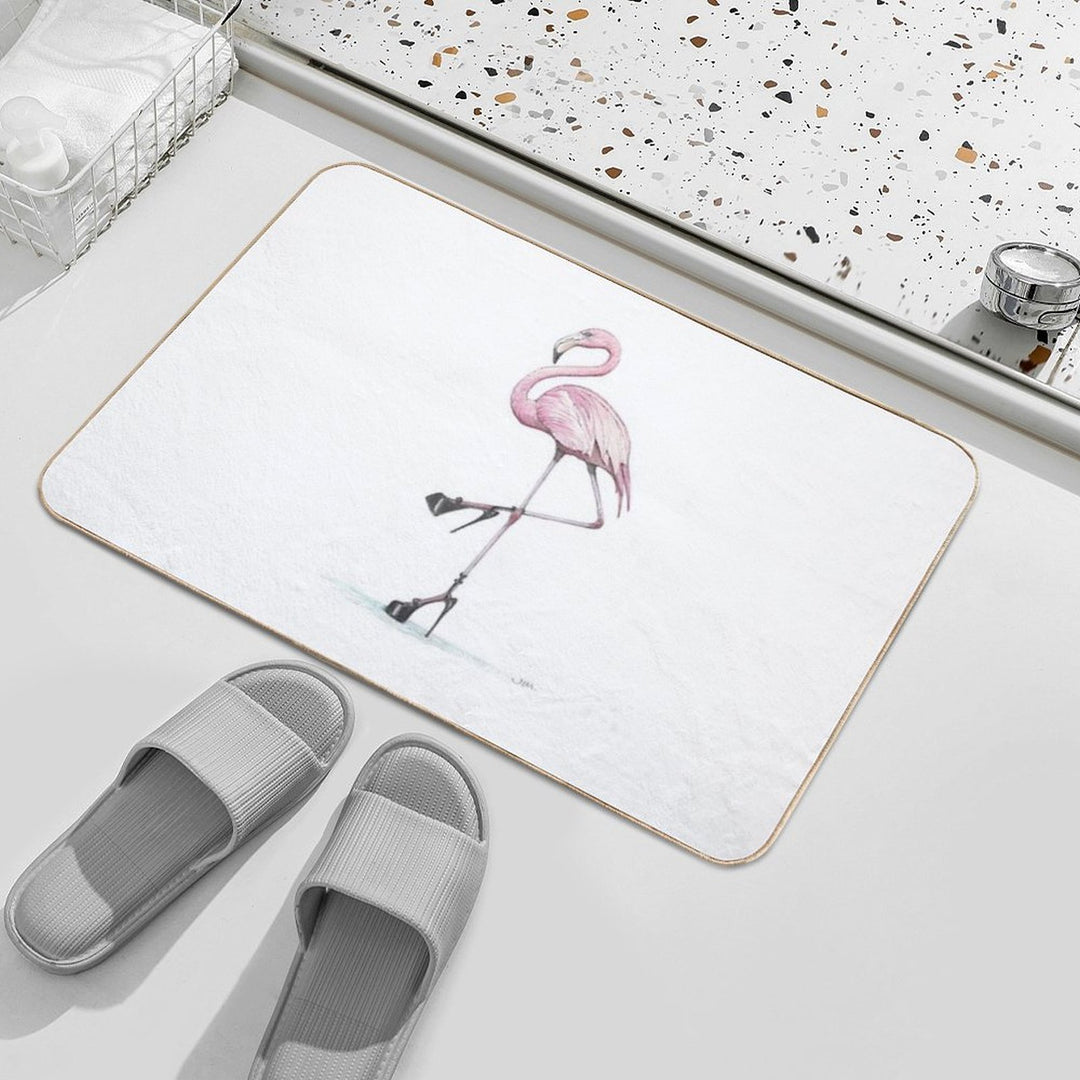 Flamingo in Stilettos  Anti-Trip Bath Mat
