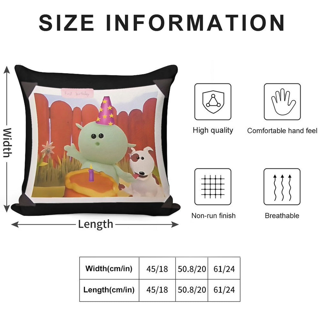 Nanalan  Mona And Russer First Birthday Soft Reinforced Edging Throw Pillow