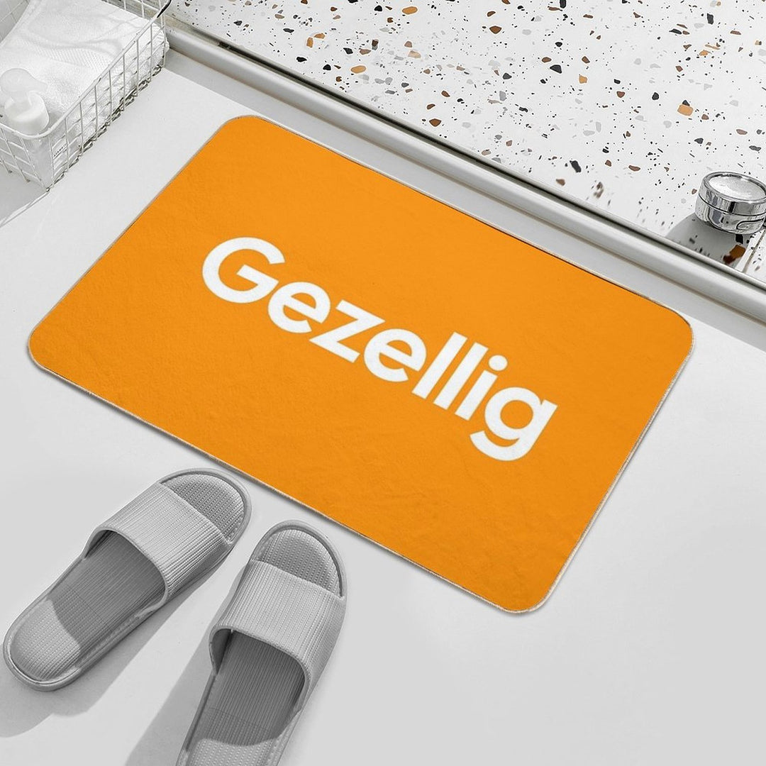 Gezellig on Orange  Slip-Resistant Bath Mat