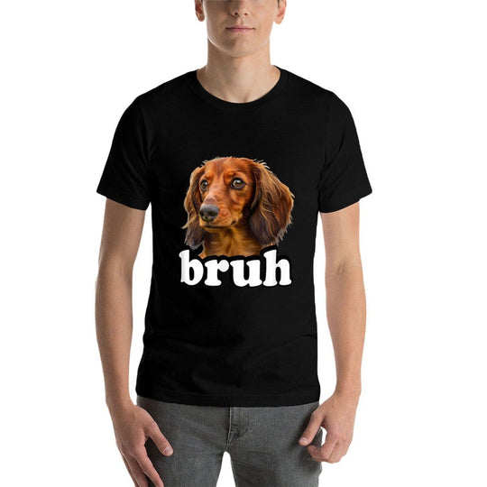 Funny Mens Womens Kids Bro Bruh Long Haired Dachshund Lover  Affordable Price T-Shirt