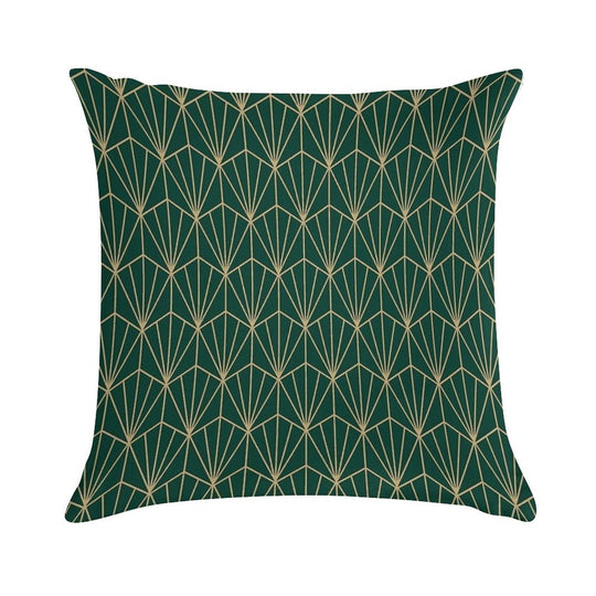 Art Deco in Green And Gold Soft Skin-Friendly Throw Pillow