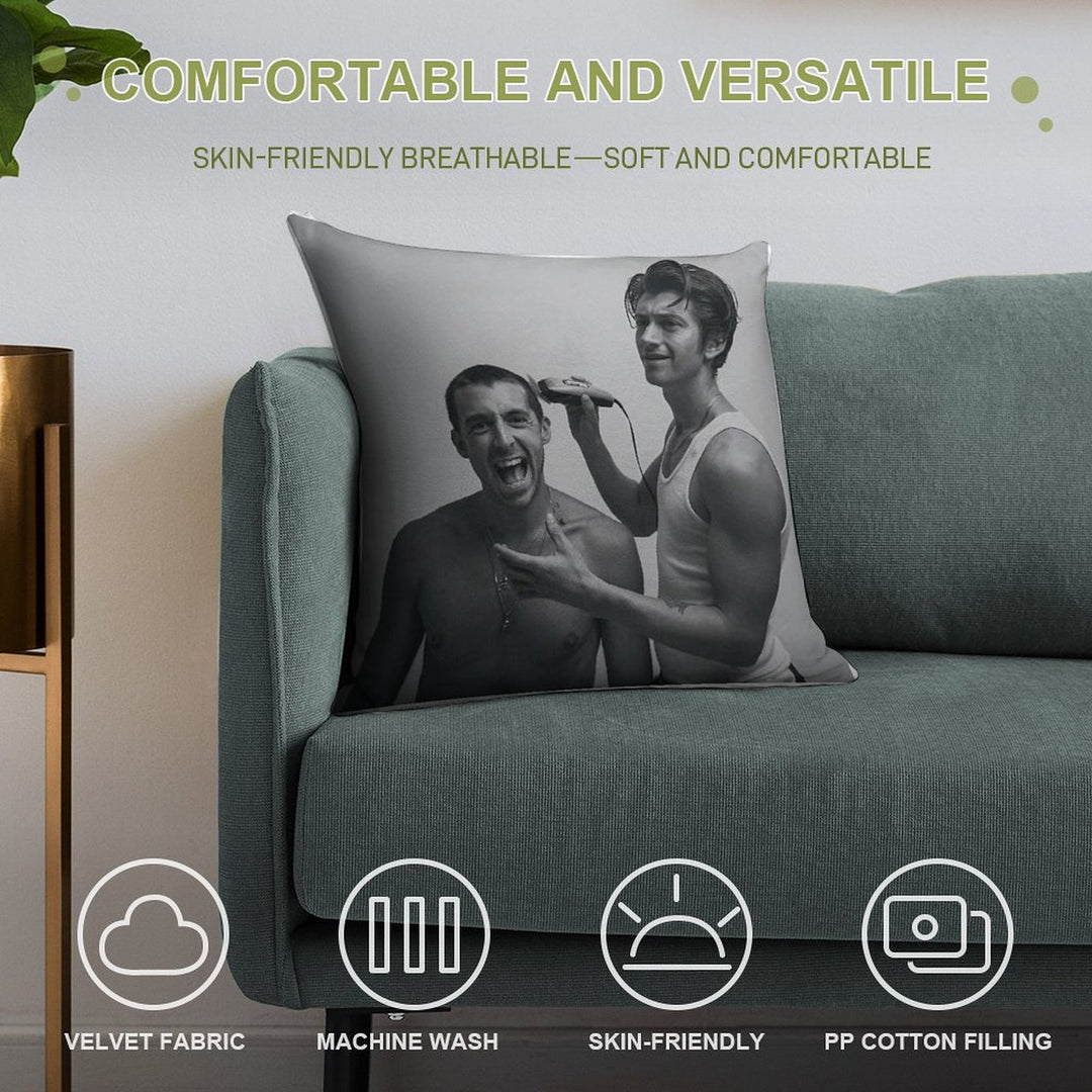 Alex Turner And Miles Kane Soft Luxury Feel Throw Pillow