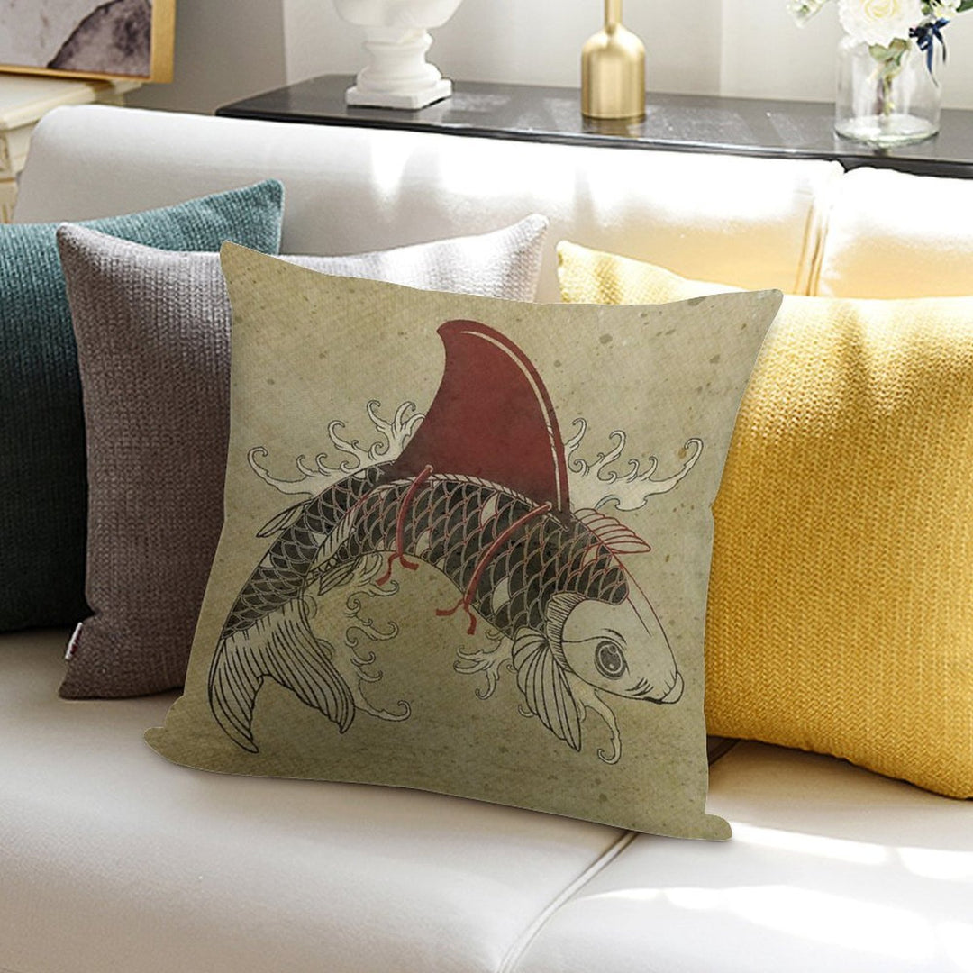 Koi Shark Fin 03 Soft Multiple Sizes Throw Pillow