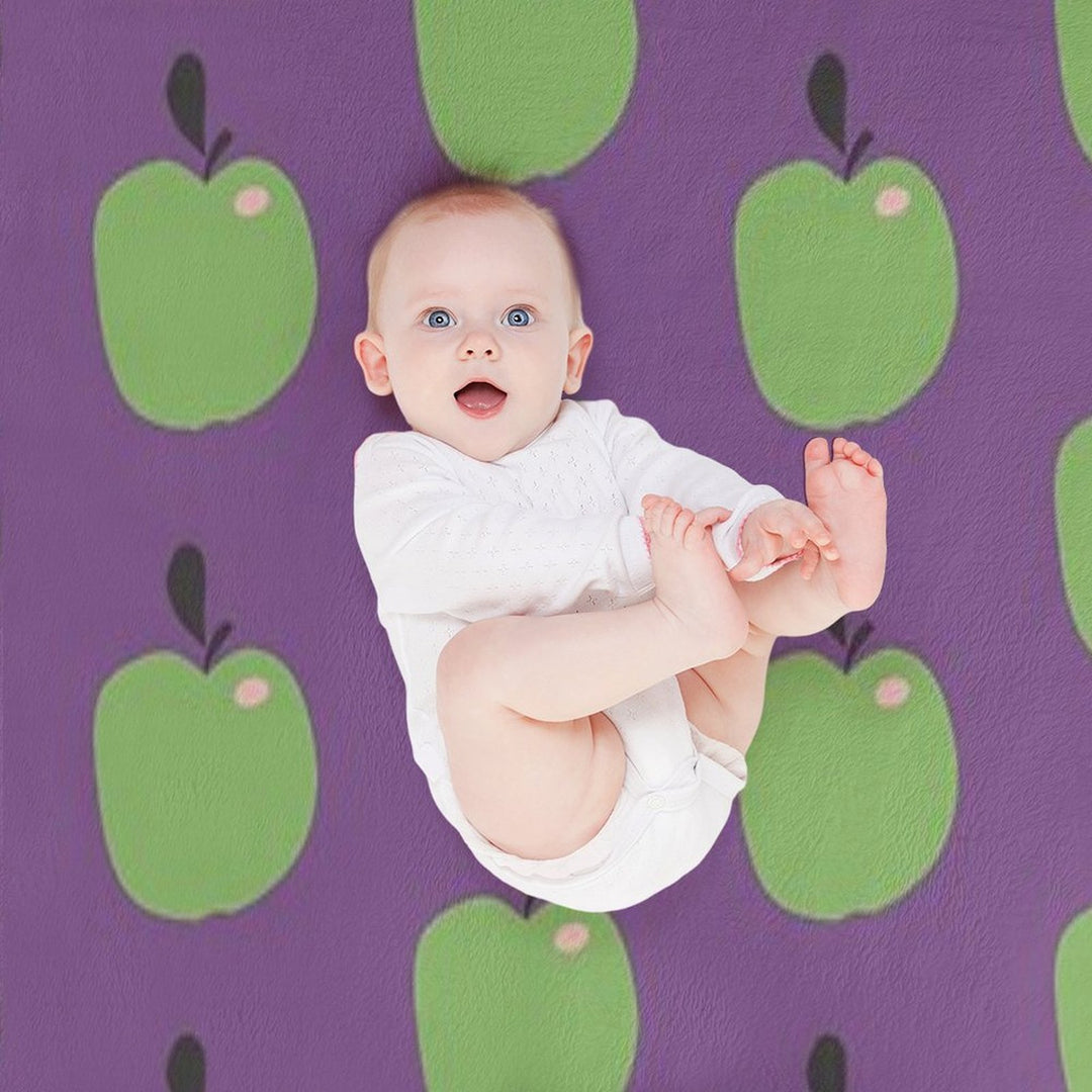 Green Apples  Edible Garden  Abstract Fruit Pattern Anti-pilling Throw Blanket