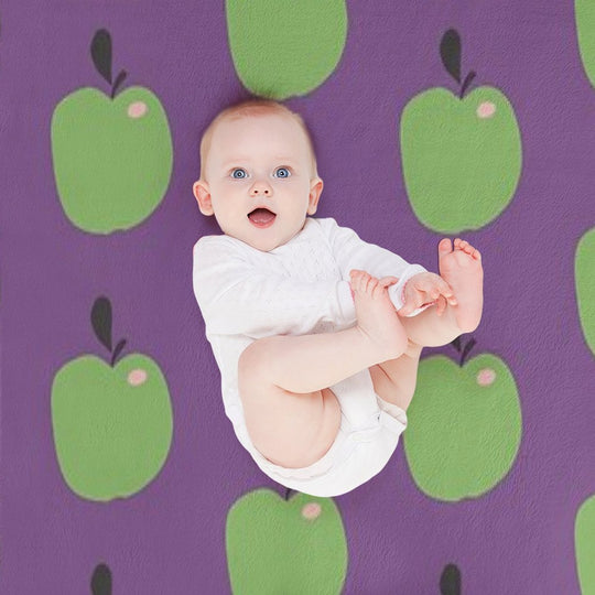 Green Apples  Edible Garden  Abstract Fruit Pattern Anti-pilling Throw Blanket