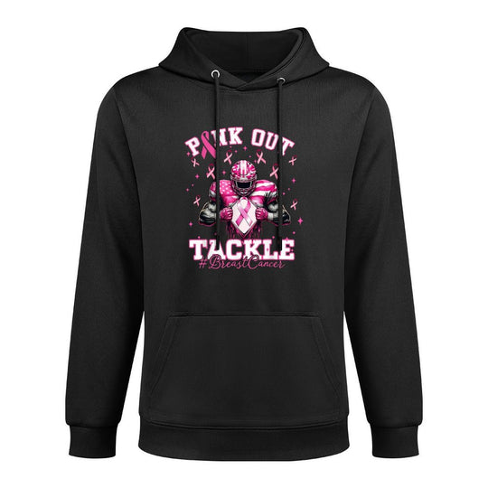 Pink Out Tackle Breast Cancer Football Pink Ribbon Womens Casual Wear Hoodie