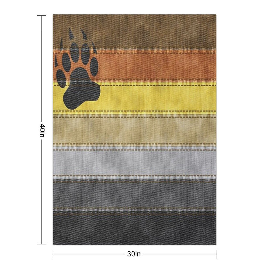 Denim Textured Seamless Gay Bear Pride Flag Pattern Travel-friendly Throw Blanket