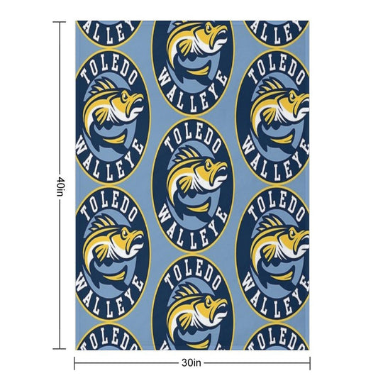 TOLEDO WALLEYE Hockey Logo1 Lightweight Throw Blanket