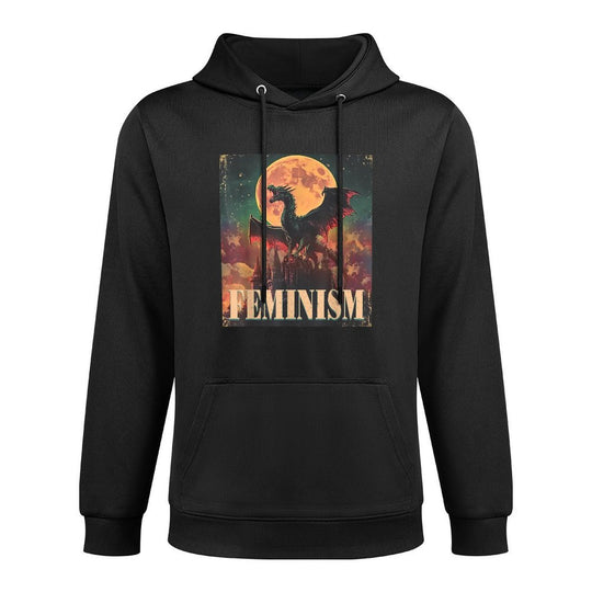 Feminism Dragon Fantasy Adjustable Hood Hoodie