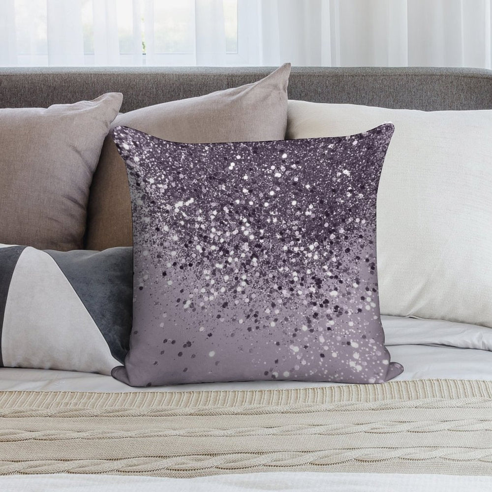 Lavender Lady Glam #2 (Photo of Glitter Only - Not Reflective) Soft Shrink-Resistant Throw Pillow