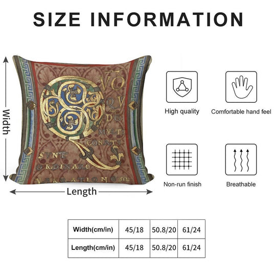 Decorated Incipit Page - Opening of Luke's Gospel (1120 - 1140 AD) Soft Luxury Feel Throw Pillow