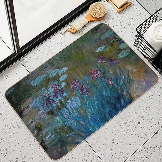 Irises And Water Lilies Claude Monet 1917  High-Traffic Bath Mat