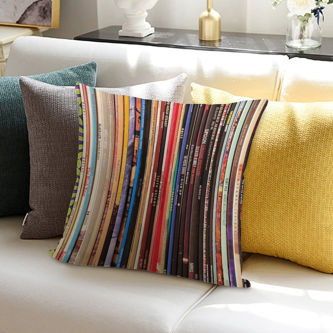 Indie Rock Vinyl Records Soft Durable Construction Throw Pillow