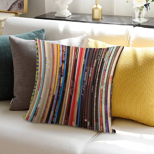 Indie Rock Vinyl Records Soft Durable Construction Throw Pillow