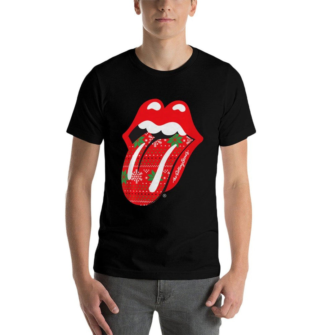 Rolling Stones Christmas Tongue Premium Tri-blend  Relaxed-fit T-Shirt