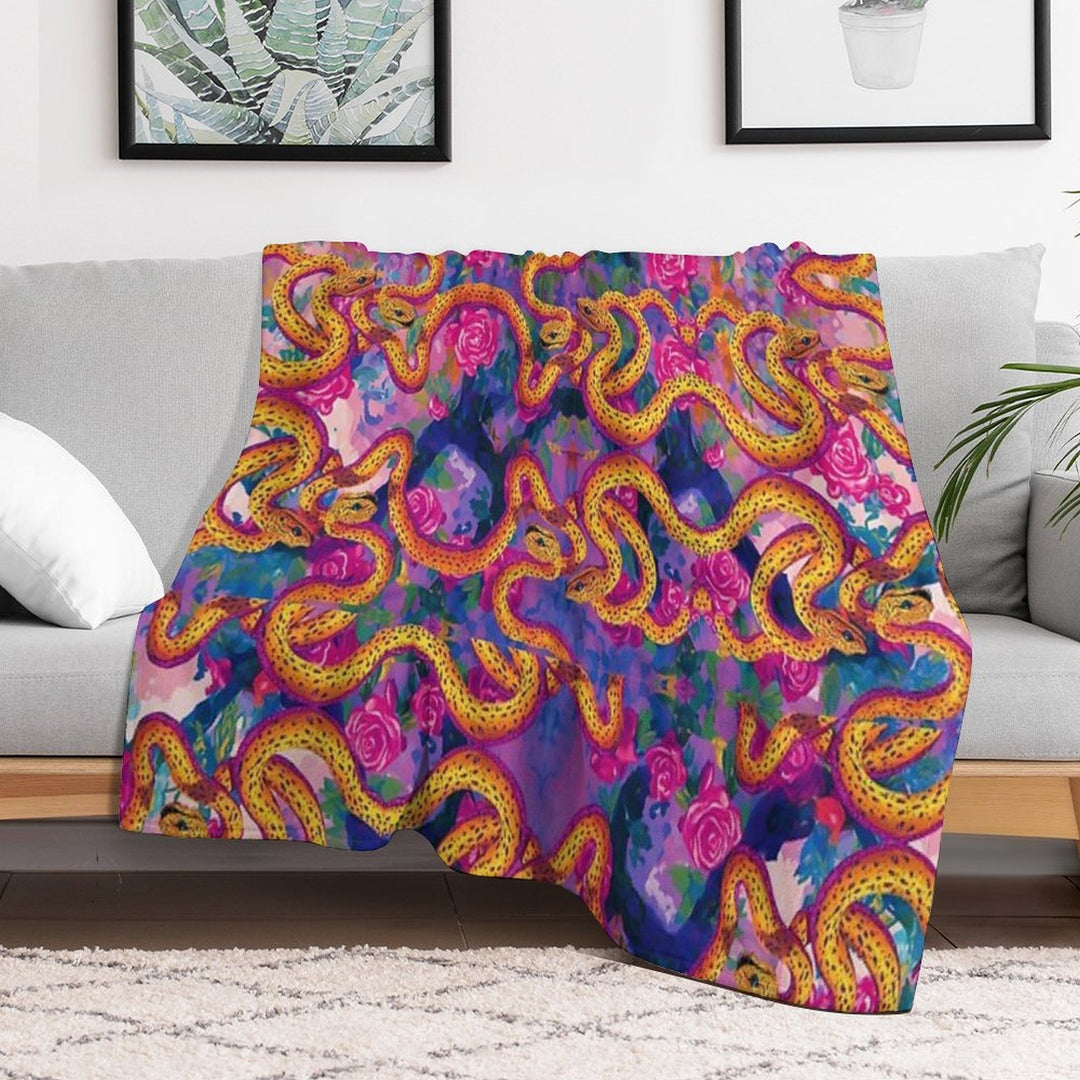 Garden of Eden  Snakes Sustainable Throw Blanket