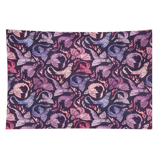 Dragon Fire Dark Pink & Purple Tapestry