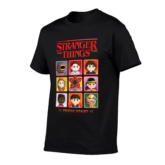 Stranger Things Season 5 Retro Video Game Character Select  Cotton T-Shirt