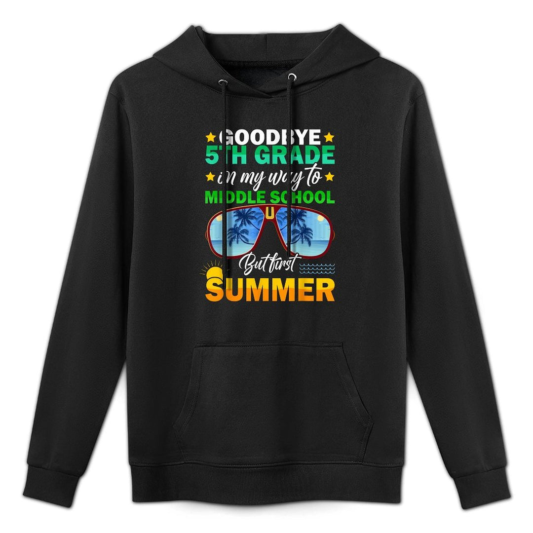 Goodbye 5th Grade Graduation 2024 On My Way To Middle School Adjustable Hood Hoodie