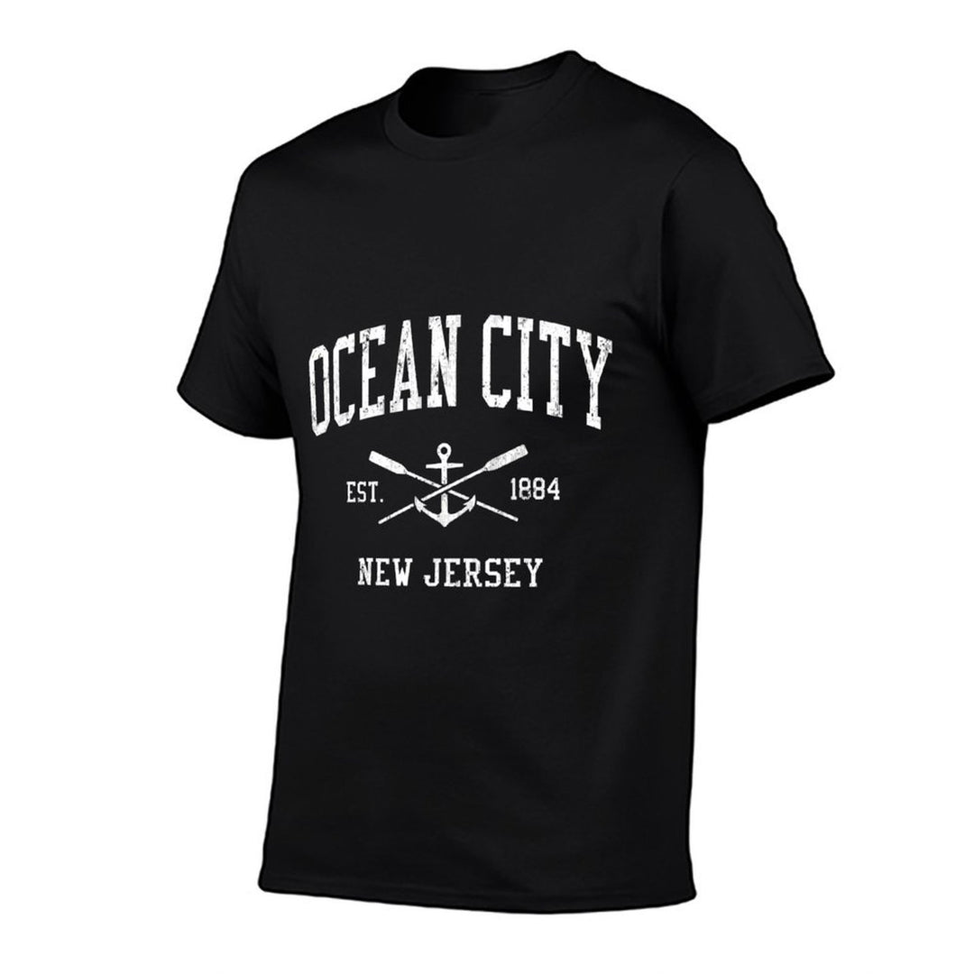 Ocean City NJ Vintage Crossed Oars  Boat Anchor Sports  Relaxed-fit T-Shirt