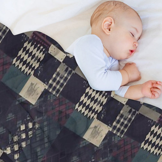 Grunge Tartan Patchwork Velvety-soft Throw Blanket