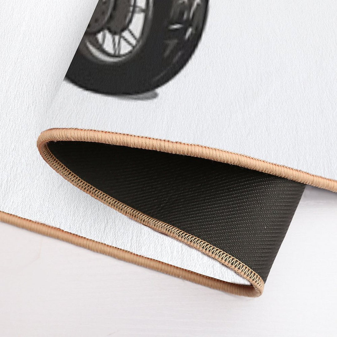 Let's Ride Motorcycle Big Bike Black Pug Dog T-Shirt Durable Bath Mat