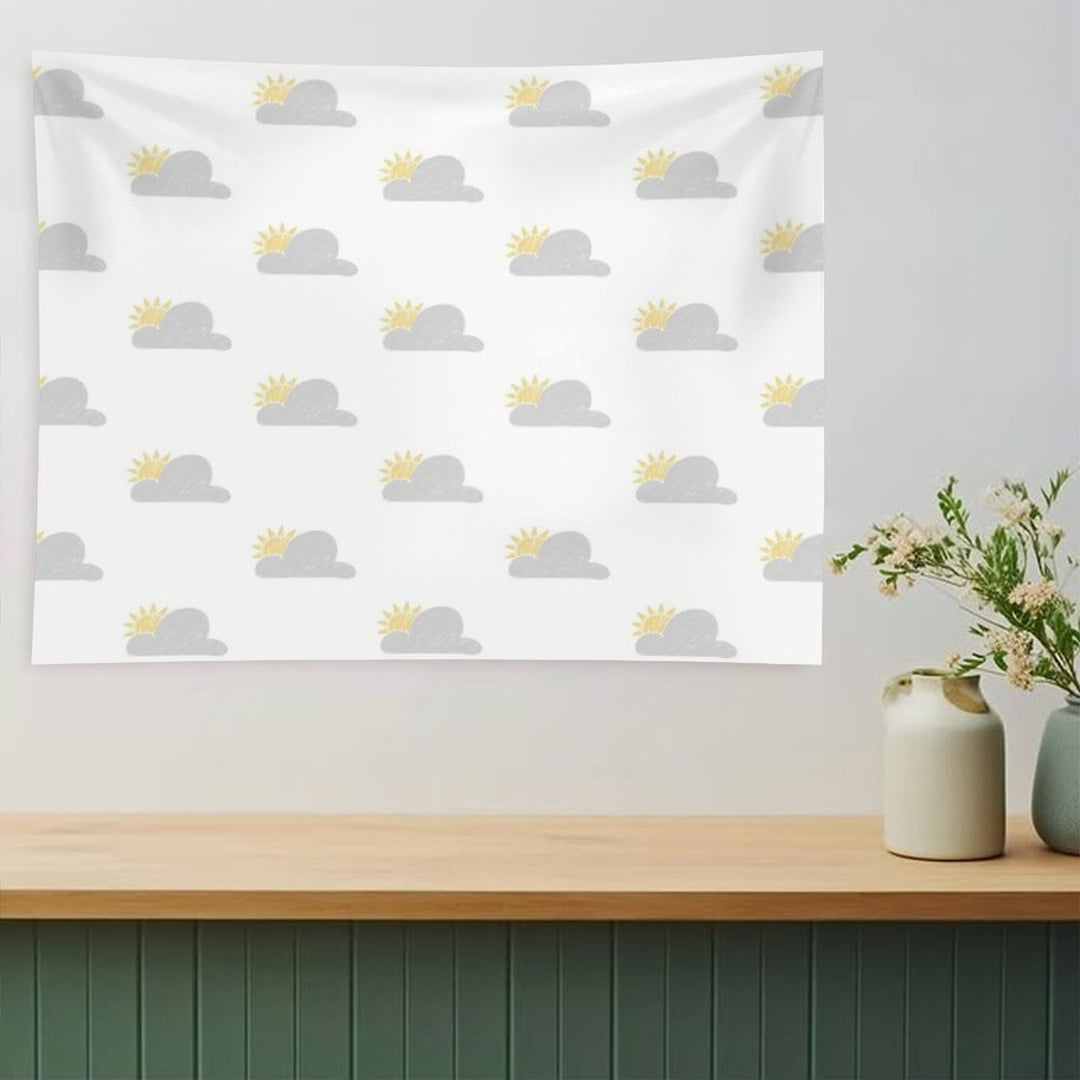 Sunny Grey Skies Sketch  Pattern Tapestry