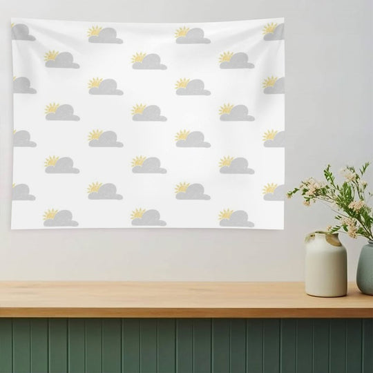 Sunny Grey Skies Sketch  Pattern Tapestry