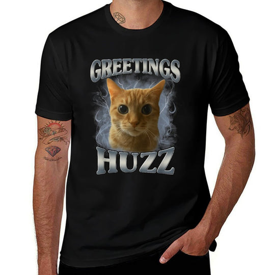 Gen Alpha Humor Cat Lollipop Funny Greetings Huzz Meme  Wrinkle-resistant T-Shirt
