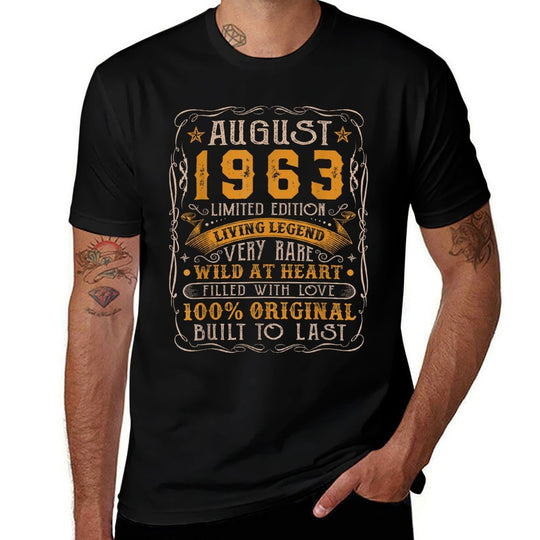 60 Year Old Bday Vintage Born In August 1963 60th Birthday  Trendy Pattern T-Shirt