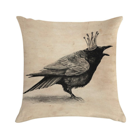 Crow in Crown Soft Style Accent Throw Pillow
