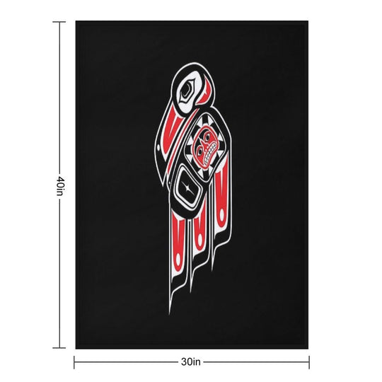 Haida Raven Plush Throw Blanket