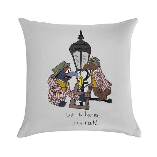 Light The Lamp, Not The Rat! (with Full Lamp Post) Soft Style Accent Throw Pillow