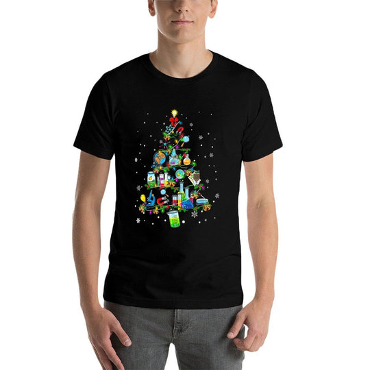 Science Christmas Lights Tree Decoration Science Xmas Snow  High-quality Stitching T-Shirt