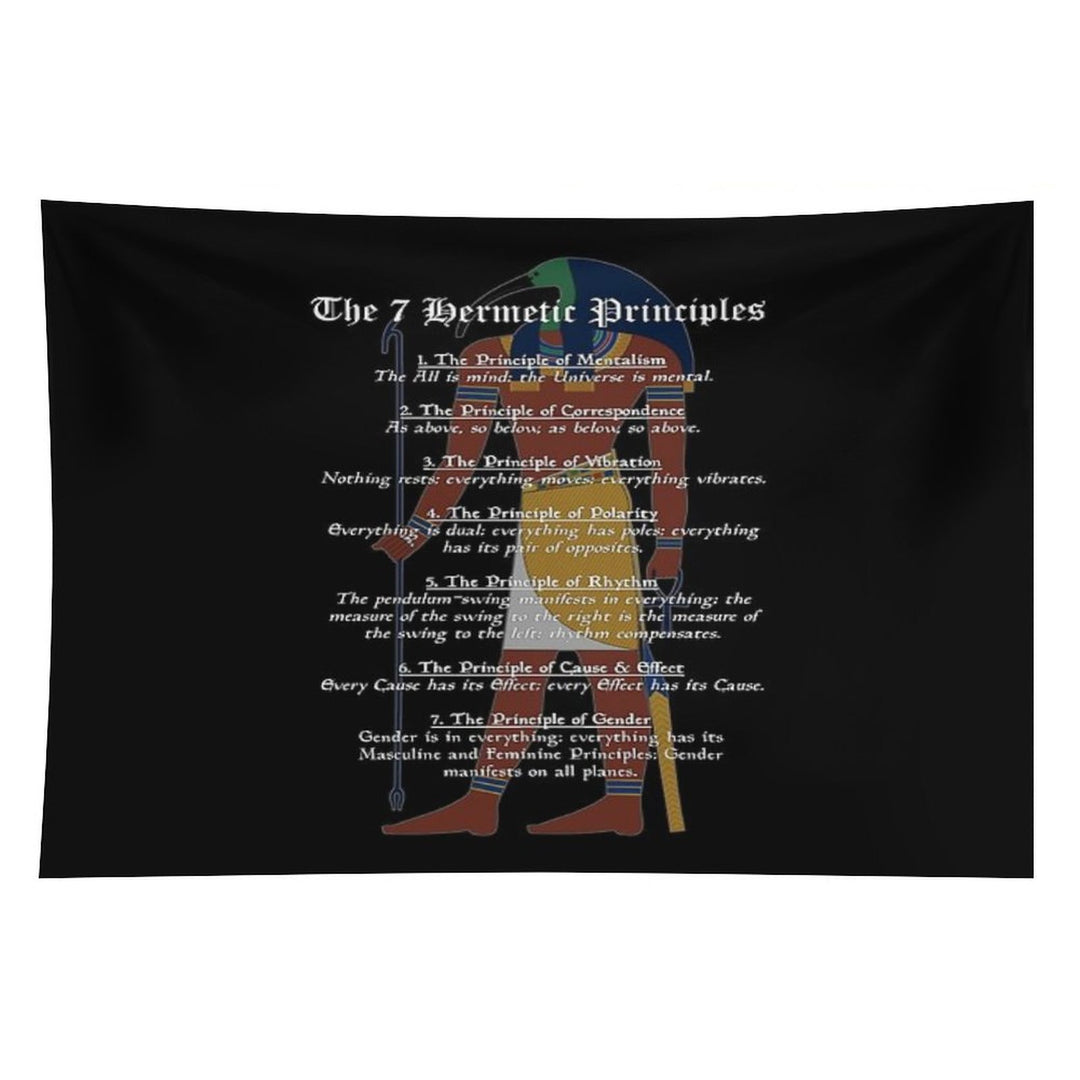 The 7 Hermetic Principles - Greek And Egyptian Philosophy (Thoth) Tapestry