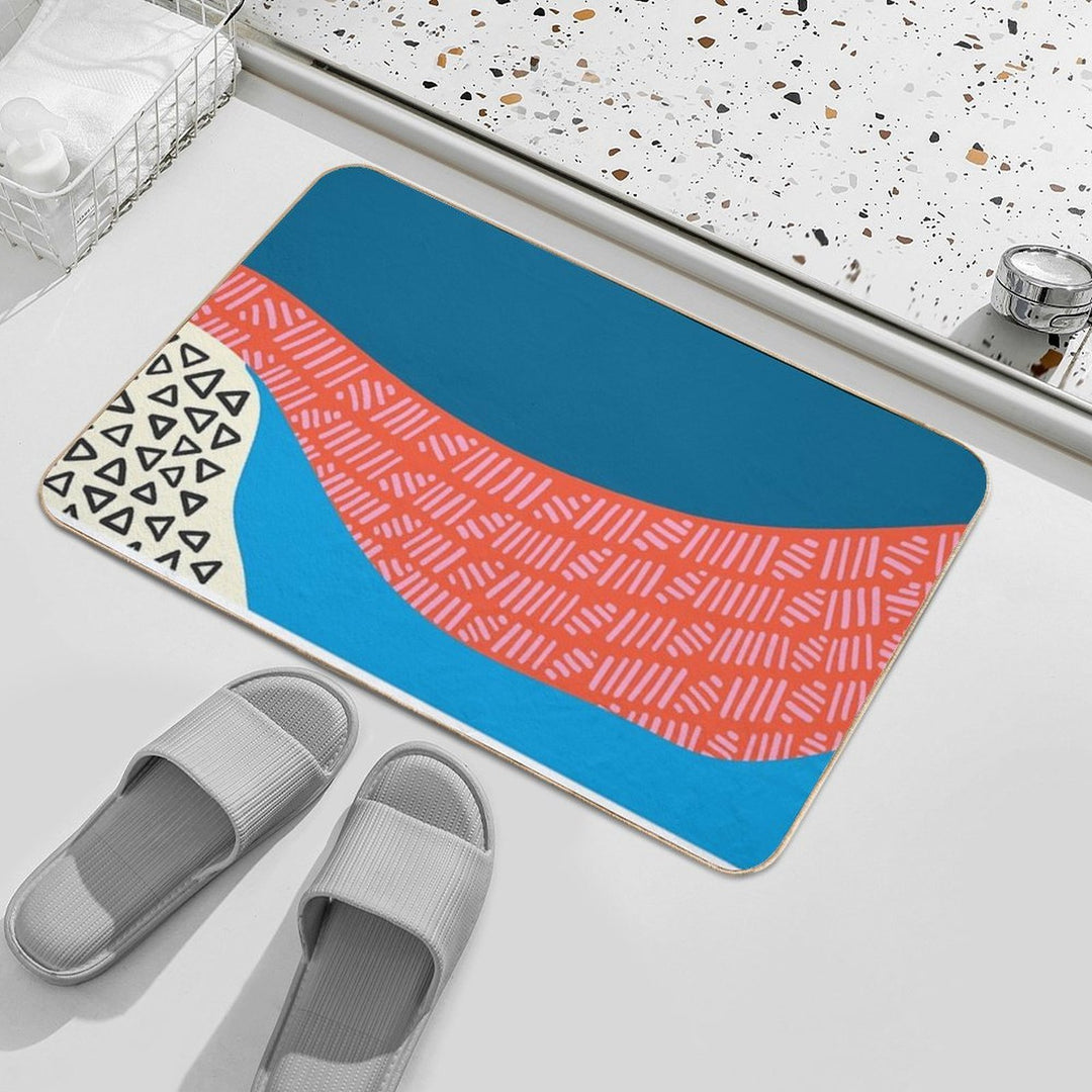Abstract Heart Modern Colourful Art Print  Easy Maintenance Bath Mat