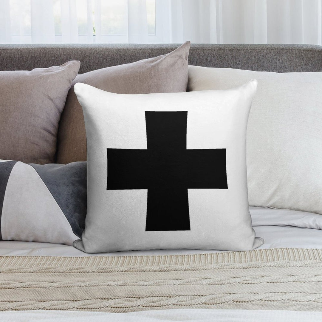 Swiss Cross in Black Soft Style Accent Throw Pillow