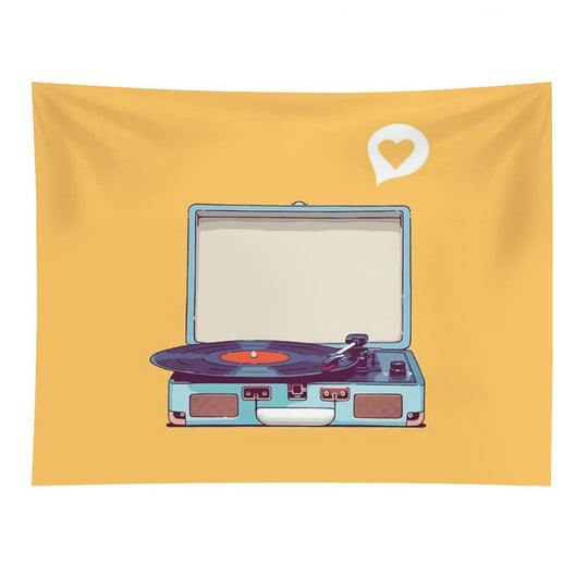 Blue Vinyl Record Player Tapestry