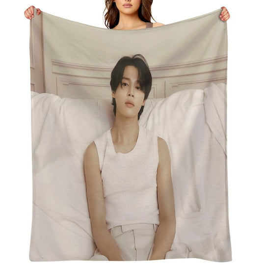 Jimin Face Quick-dry Throw Blanket