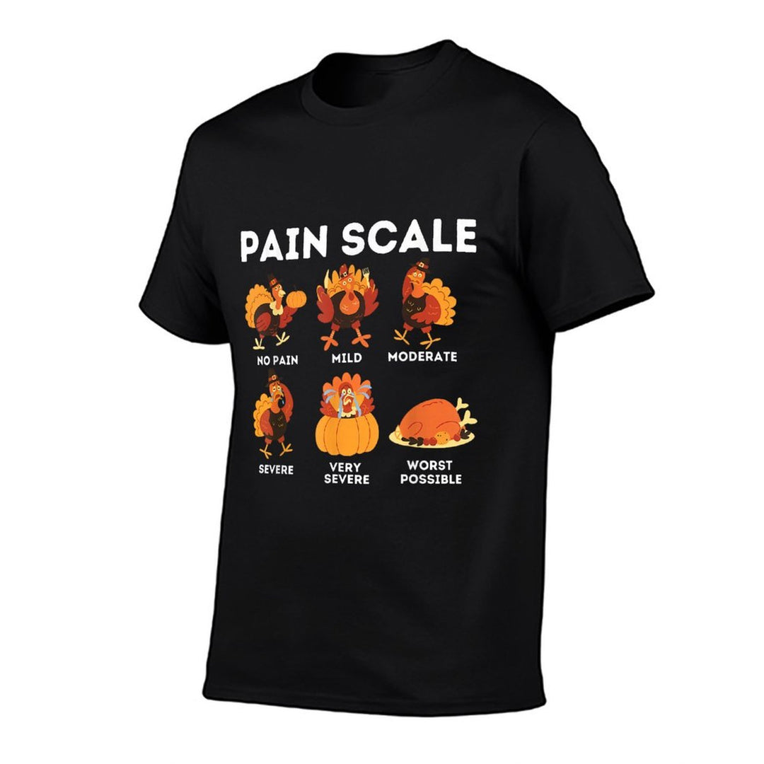 Pain Scale Turkey Pain Assessment Trauma Nurse Thanksgiving  Ribbed Collar T-Shirt