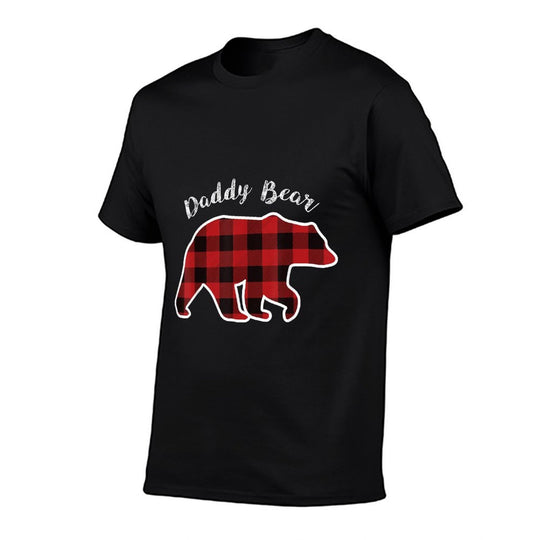 Daddy BEAR  Men Red Plaid Christmas Pajama Family Dad Gift  Versatile T-Shirt